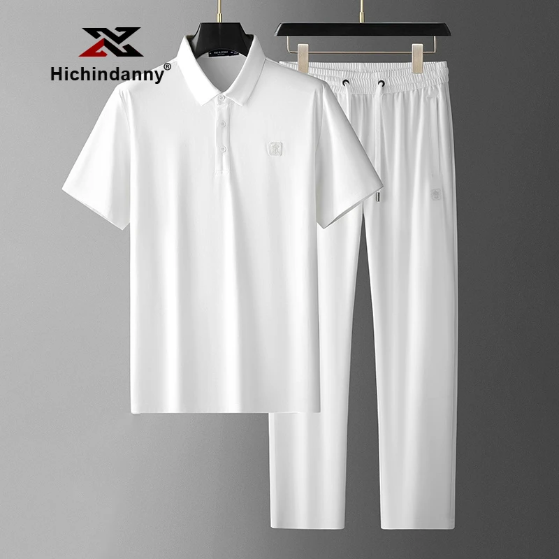 休闲夏季运动套装男冰丝薄款速干圆领短袖t恤透气弹力两件套男装