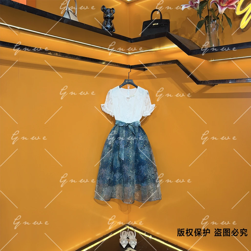 【私人订制】夏季新款轻奢高定洋气优雅气质连衣裙G6329
