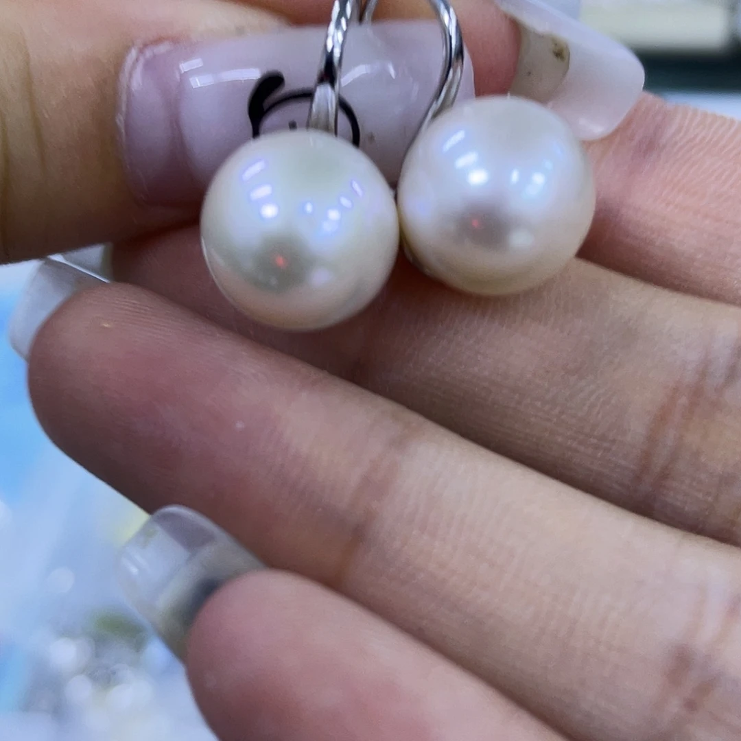银S925镶嵌淡水珍珠耳饰