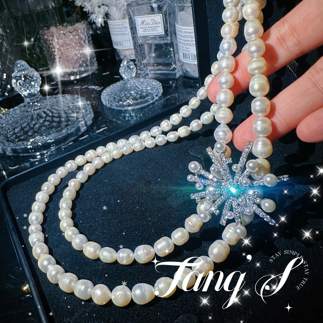 miki 高定  轻奢 中长淡水 项链 双层