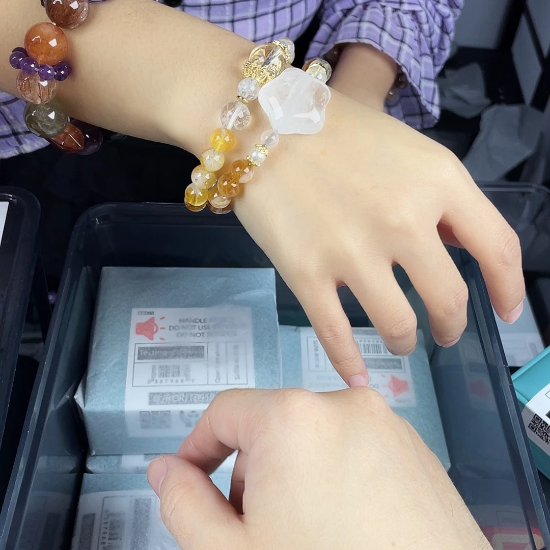 银S925镀金镶嵌手串水晶