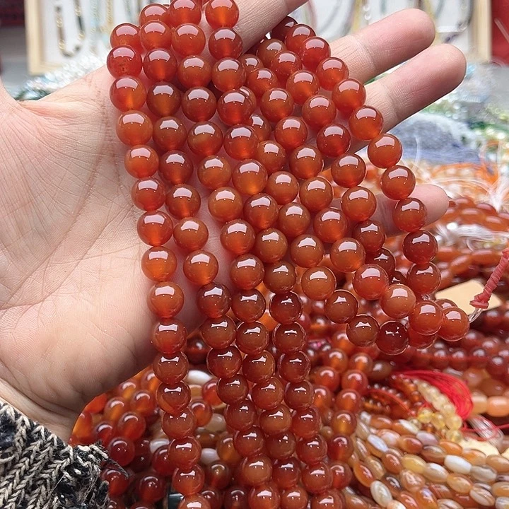 玛瑙/玉髓珠宝半成品未镶嵌一条10mm玛瑙