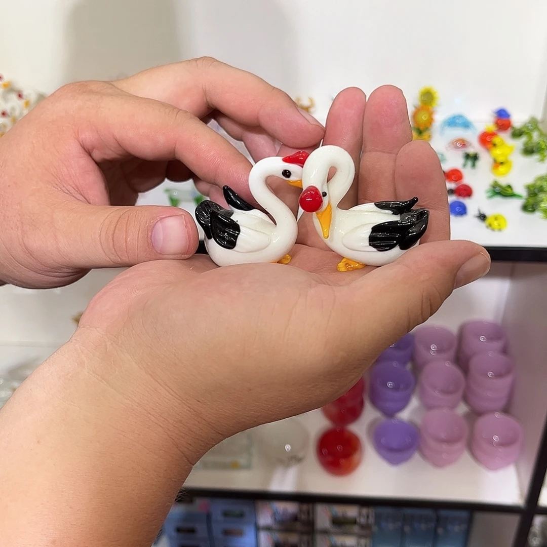 有机玻璃琉璃情侣天鹅