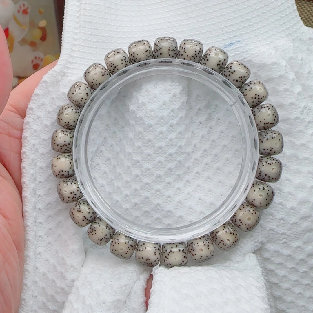 星月菩提手串糯冰灰皮果冻针尖星9*8