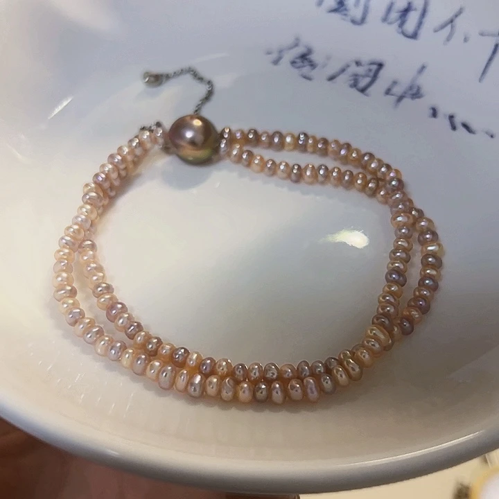 项链银S925镶嵌淡水珍珠