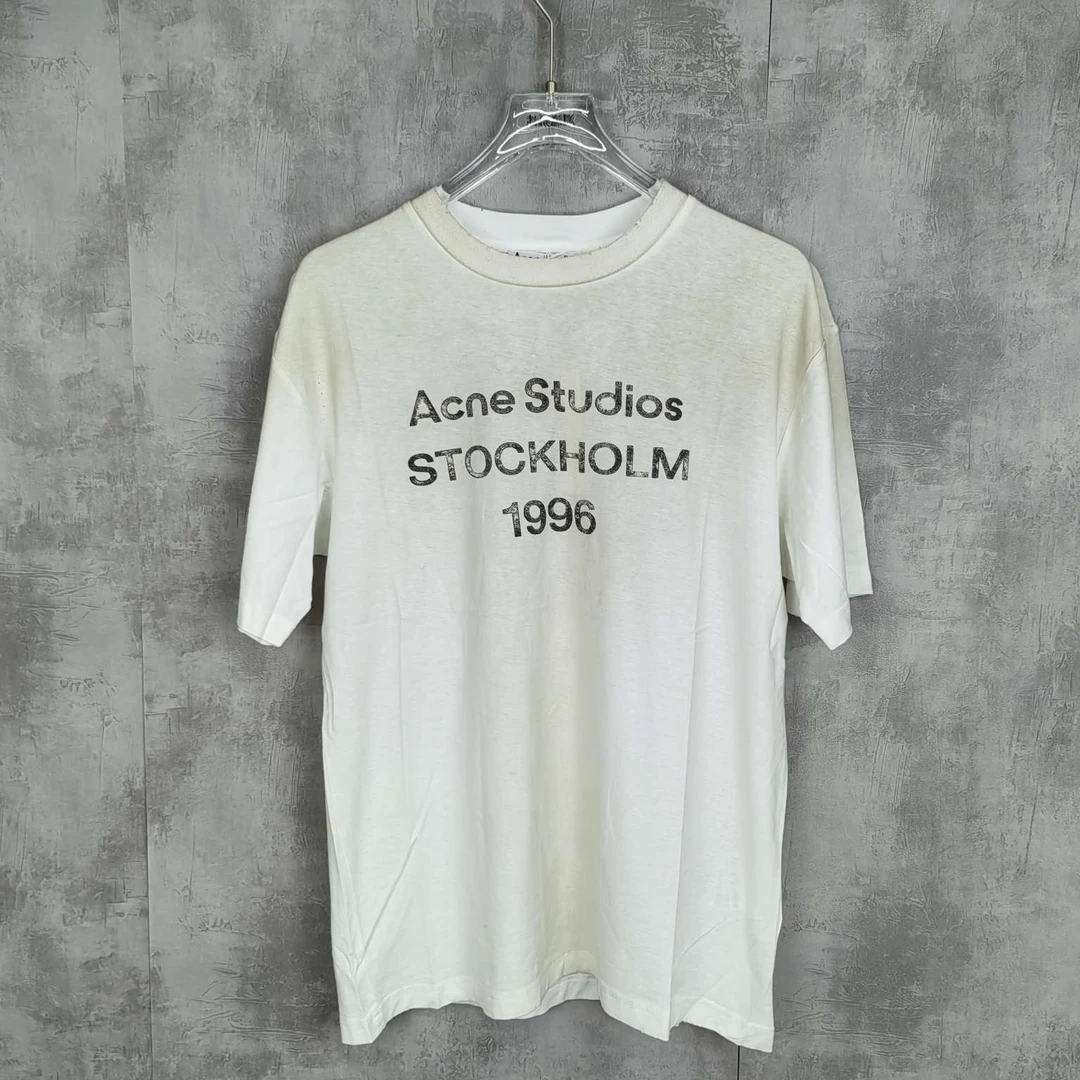 全新未使用 Acne studio 1996新款做旧 字母logo短袖 xs/s/m