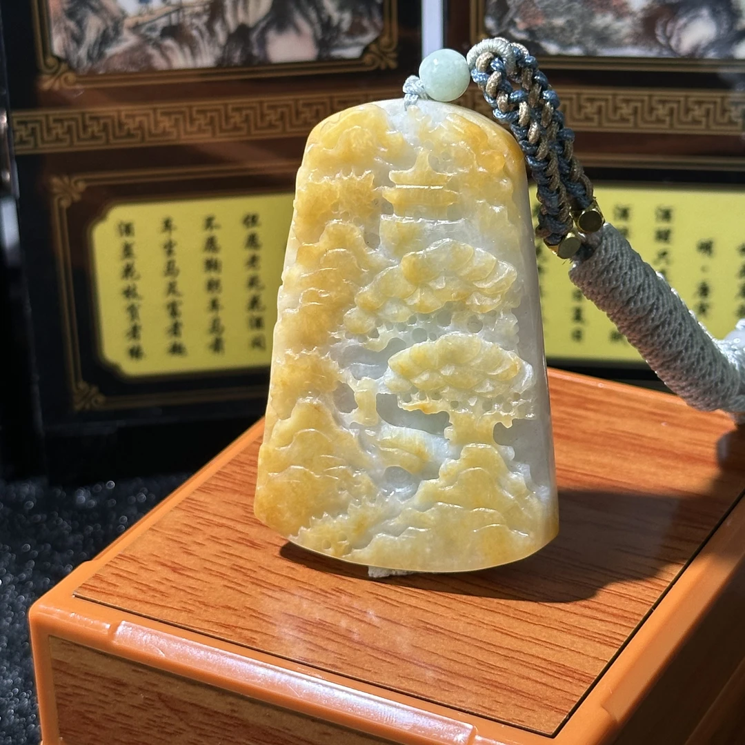 5279-天然翡翠-黄翡山水