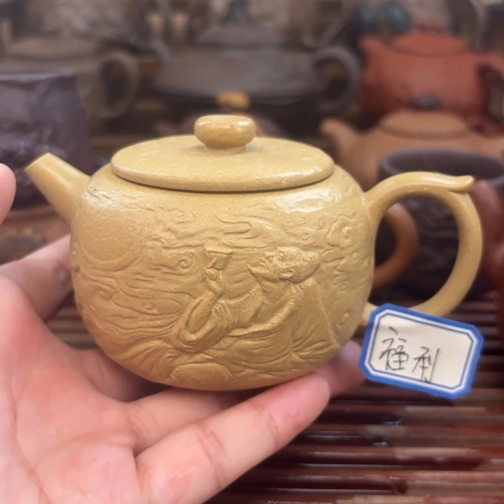 紫砂茶壶太白醉酒本山段150c