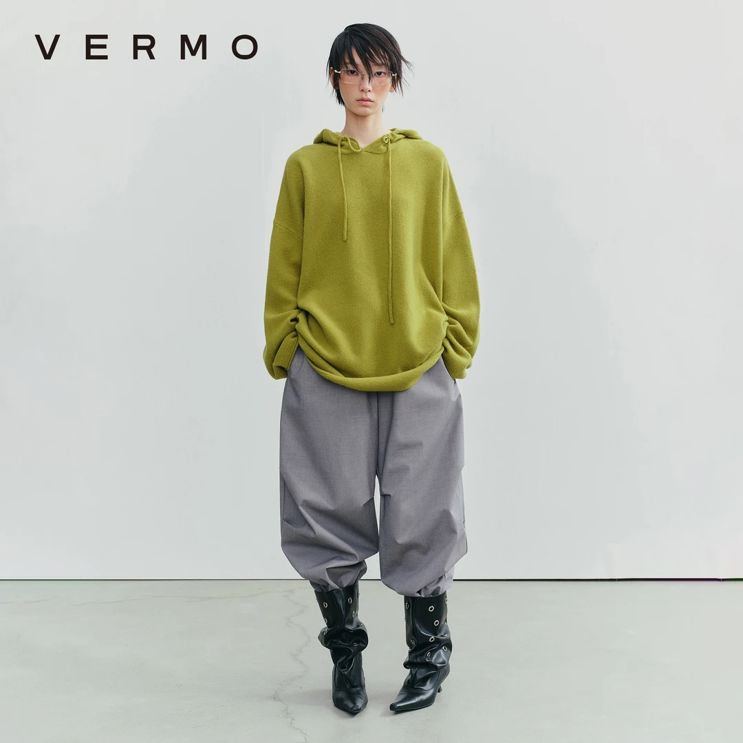 VERMO 宽松舒适牦牛绒连帽卫衣  V0036