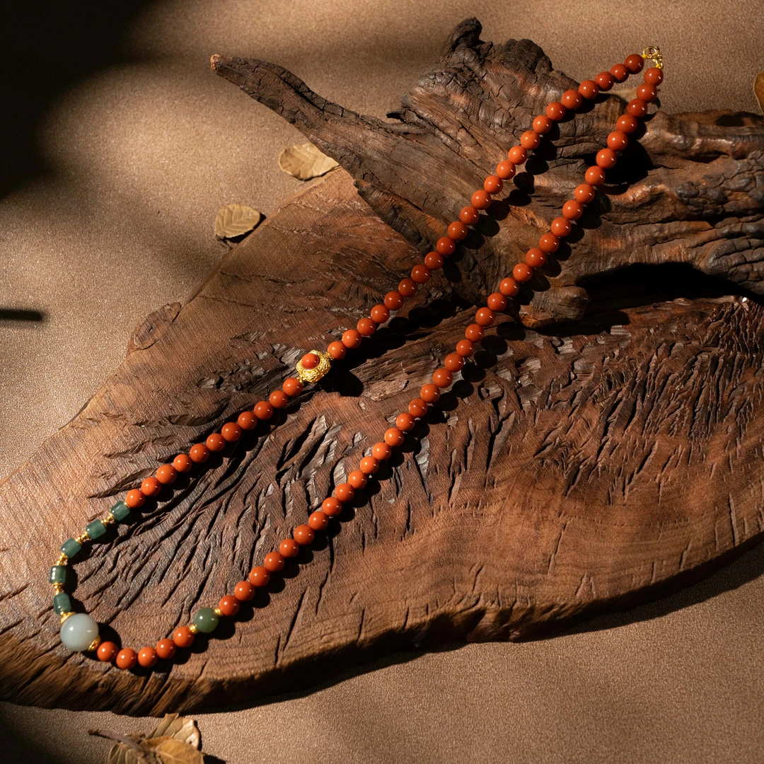 6mm银瓦西南红DIY项链/HS9820020599