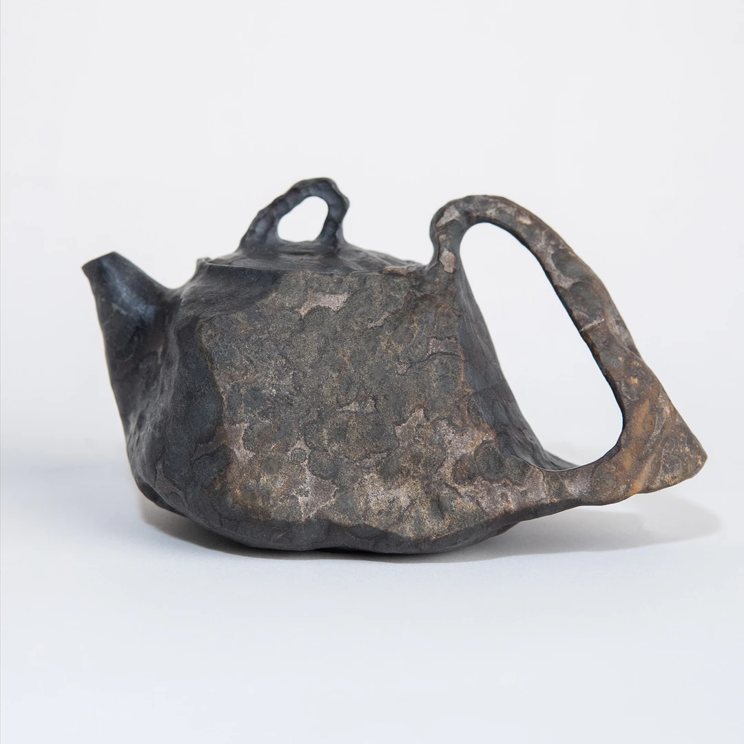 【石魄】手凿豹纹皮色随形壶雕刻泡茶壶冰碛岩高端送礼手工茶壶新款