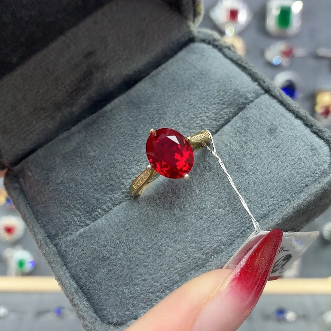 925银培育鸽血红色宝石005