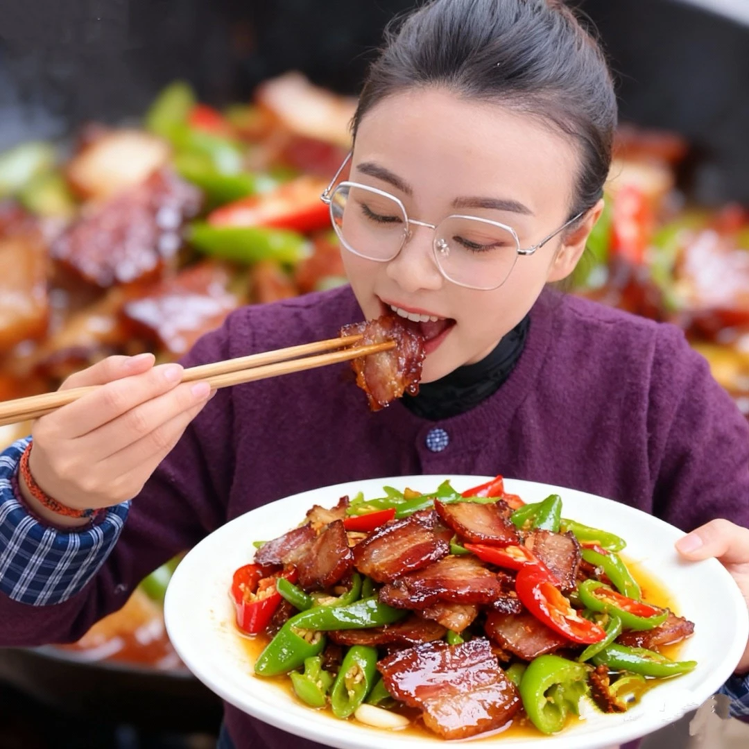 农家柴火烟熏腊肉贵州腊肉现场挑选称重