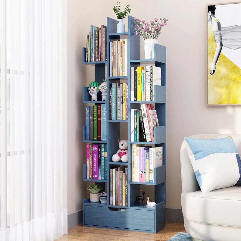 网红简易儿童落地书架多层放书置物架宿舍书柜一体靠墙收纳储物架