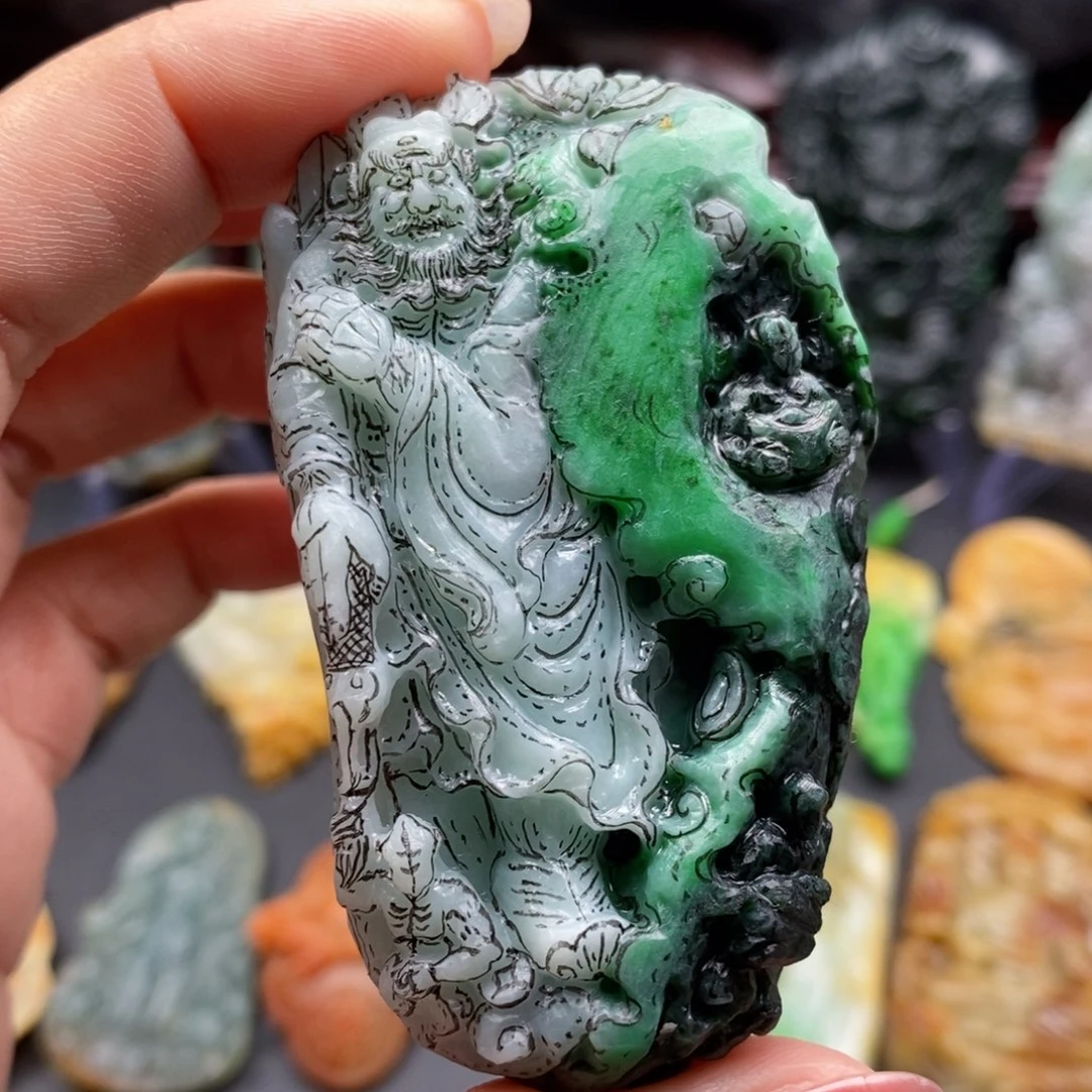 定制翡翠未镶嵌财神k