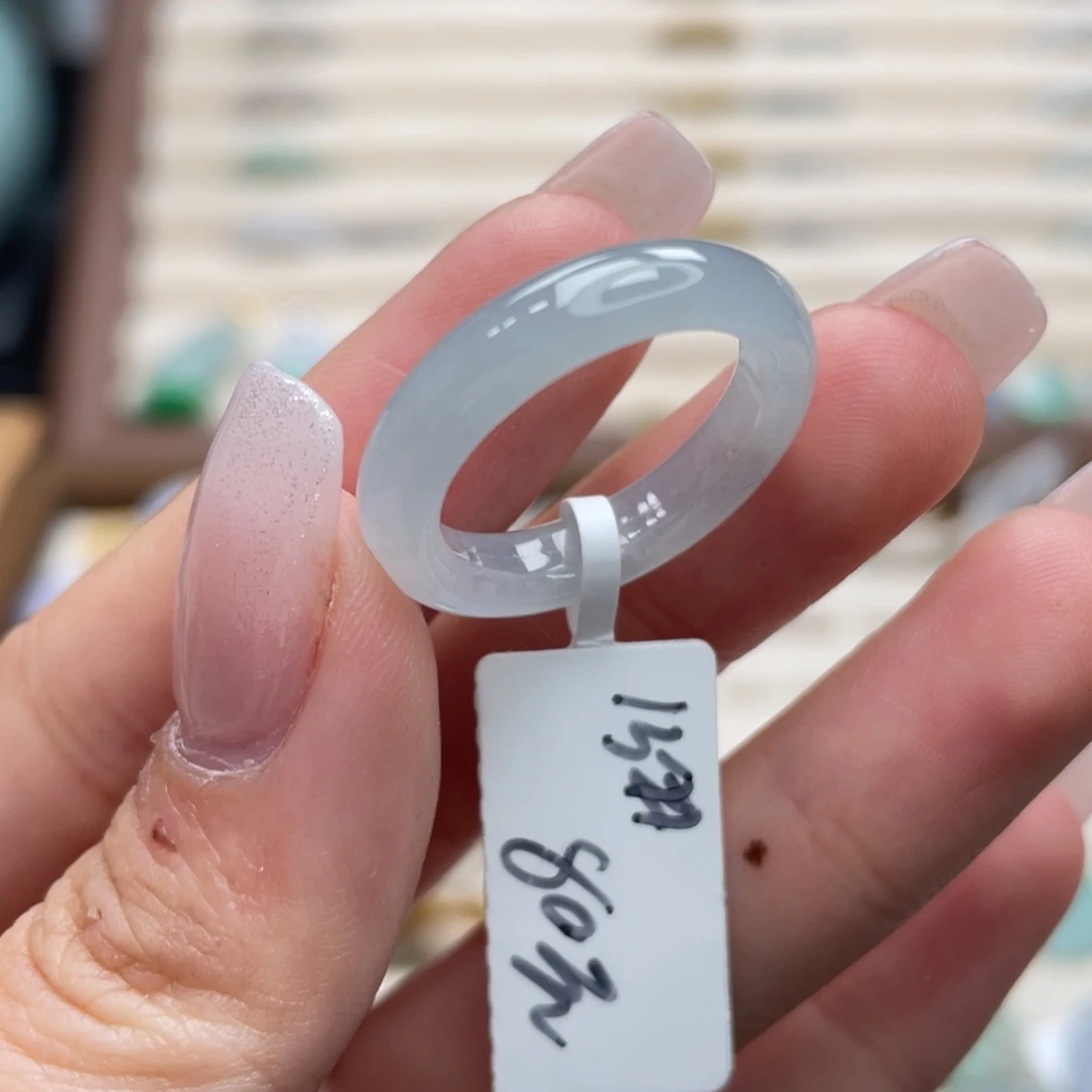 翡翠未镶嵌戒圈a35港圈15冰蓝底