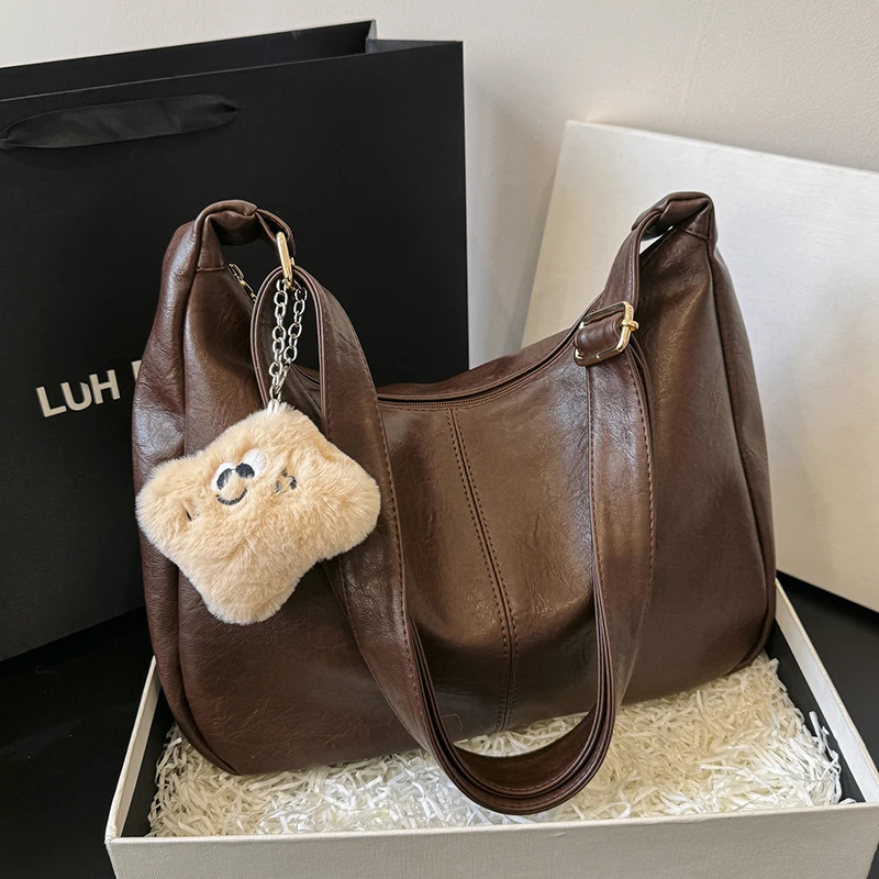 【Muusu】新款时尚休闲包复古通勤包简约大容量托特单肩包