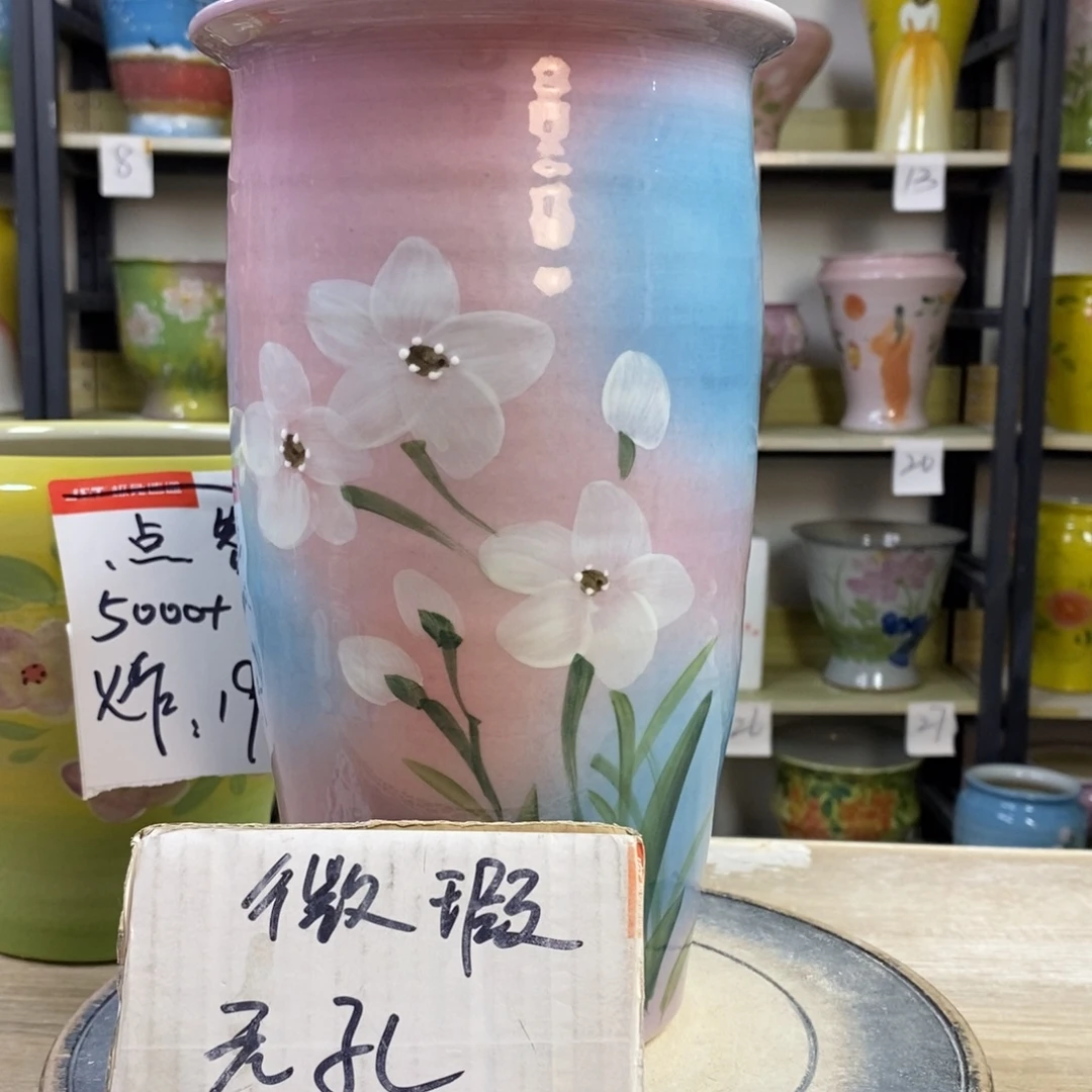 景德镇手工手绘陶瓷花盆