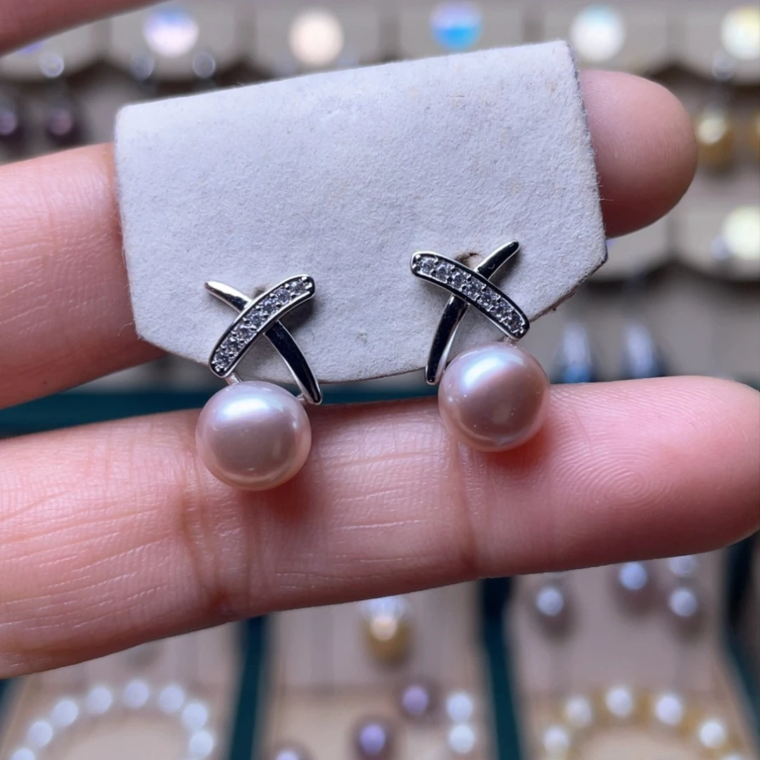 淡水珍珠耳环未镶嵌