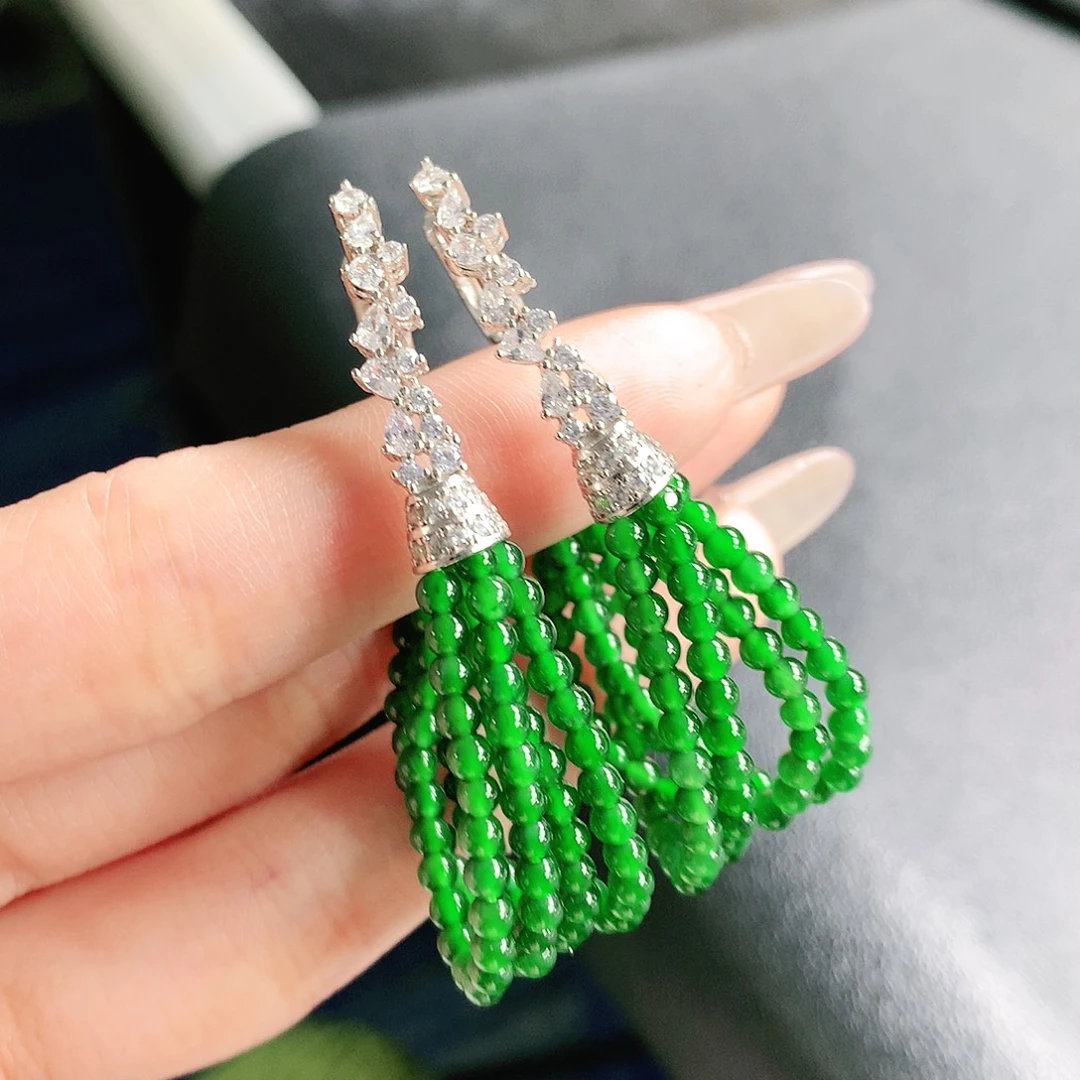 翡翠未镶嵌手串耳饰