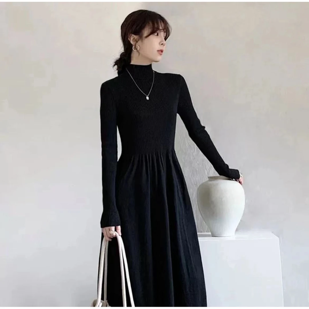 孕妇加厚显瘦秋装新款气质针织中长款搭配大衣的打底孕妇裙子