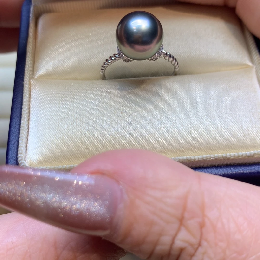 银S925镶嵌戒指海水珍珠