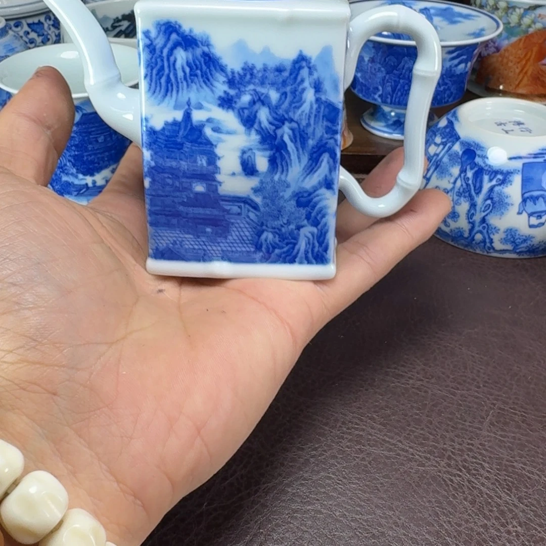 用***3瓷片当代景德镇陶瓷手绘茶具