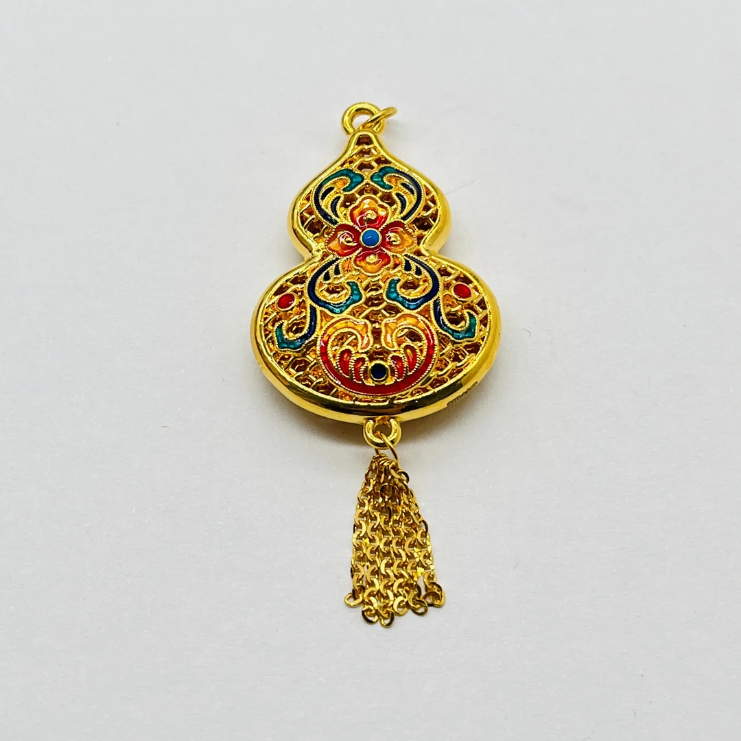 足金饰品/珐琅花丝流苏葫芦/2.71/1B5E0976/K