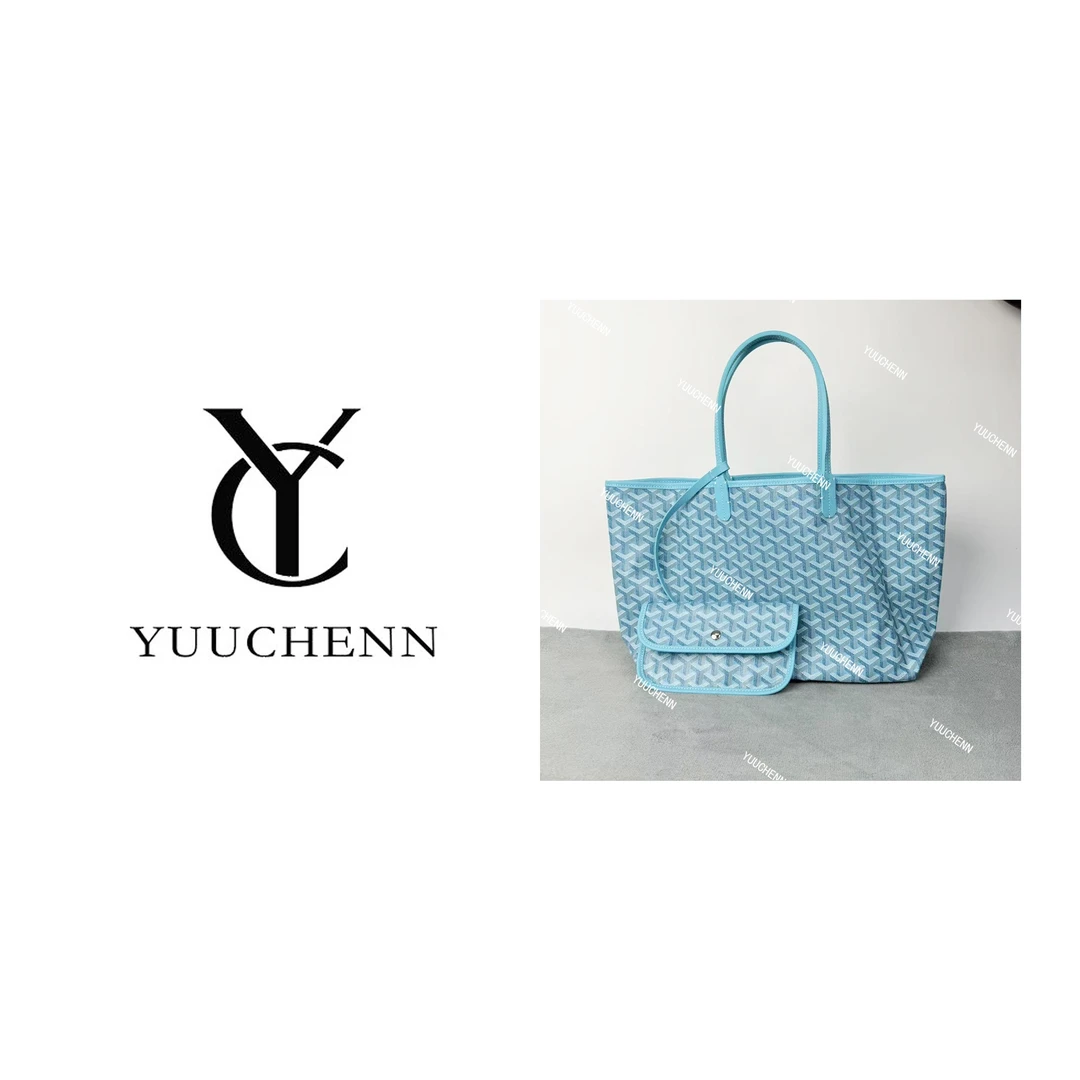 YUUCHENN/【shopping bag】牛皮 浅蓝色 托特包34cm HH6149