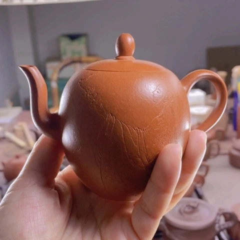 茶壶紫砂原矿红泥美人间200c c