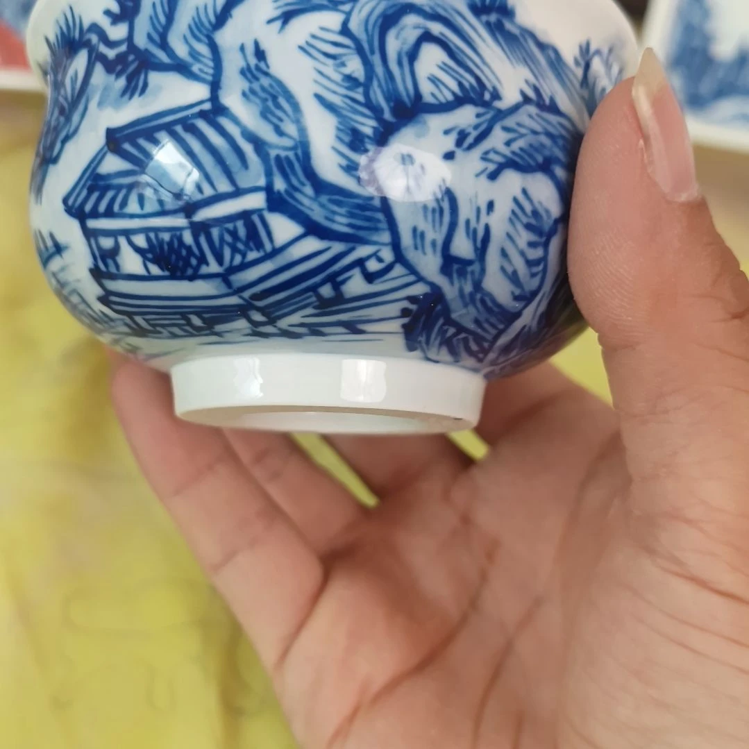 冰***泉景德镇手绘釉下彩手绘