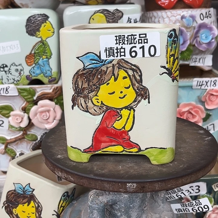 紫砂花盆粗陶材质多肉花盆610