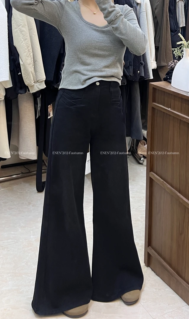 EE ·【不贴腿3.0】超高腰显瘦牛仔磨毛喇叭裤