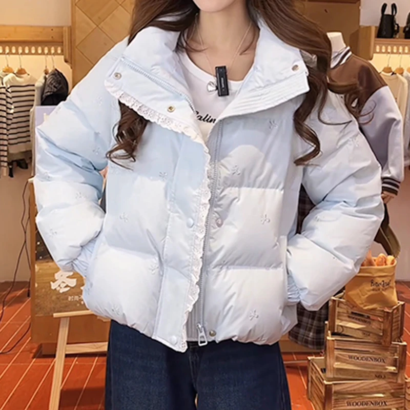 2025秋冬新款保暖棉服女韩系时尚小众设计感拼接休闲减龄百搭外套