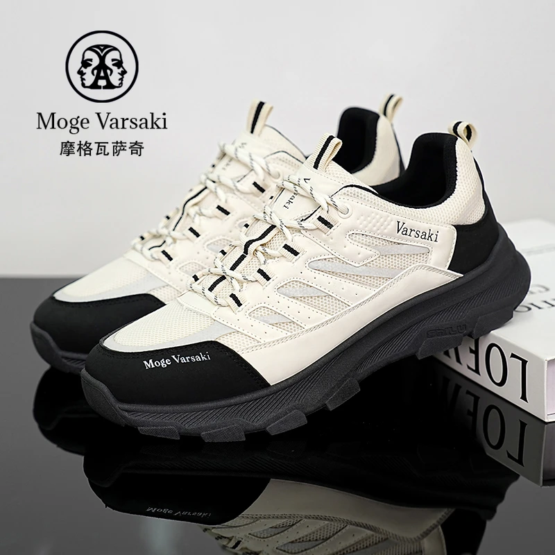 男士舒适防滑低帮户外休闲厚底轻便透气网面男鞋时尚