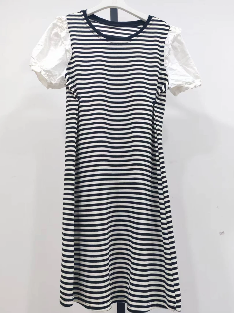 W83 圆领条纹连衣裙 默认微瑕 无运费险 接受不了勿拍