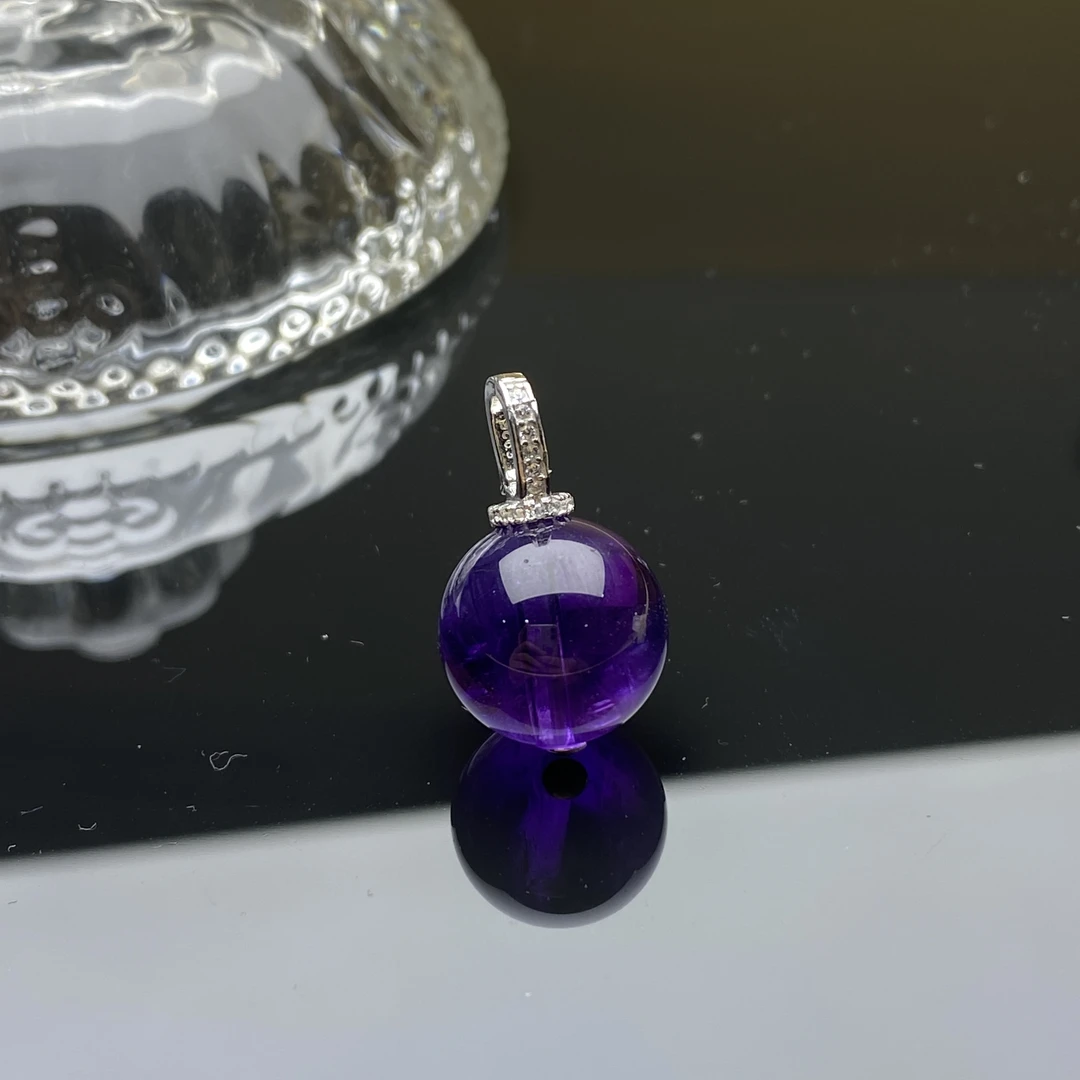 【小北好物】S925银紫水晶吊坠 QL15X334【多样性发一件】约14mm+