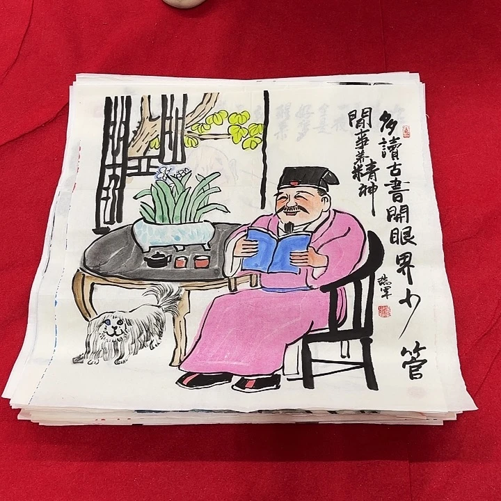 国画花鸟等多种鸟类的栖息