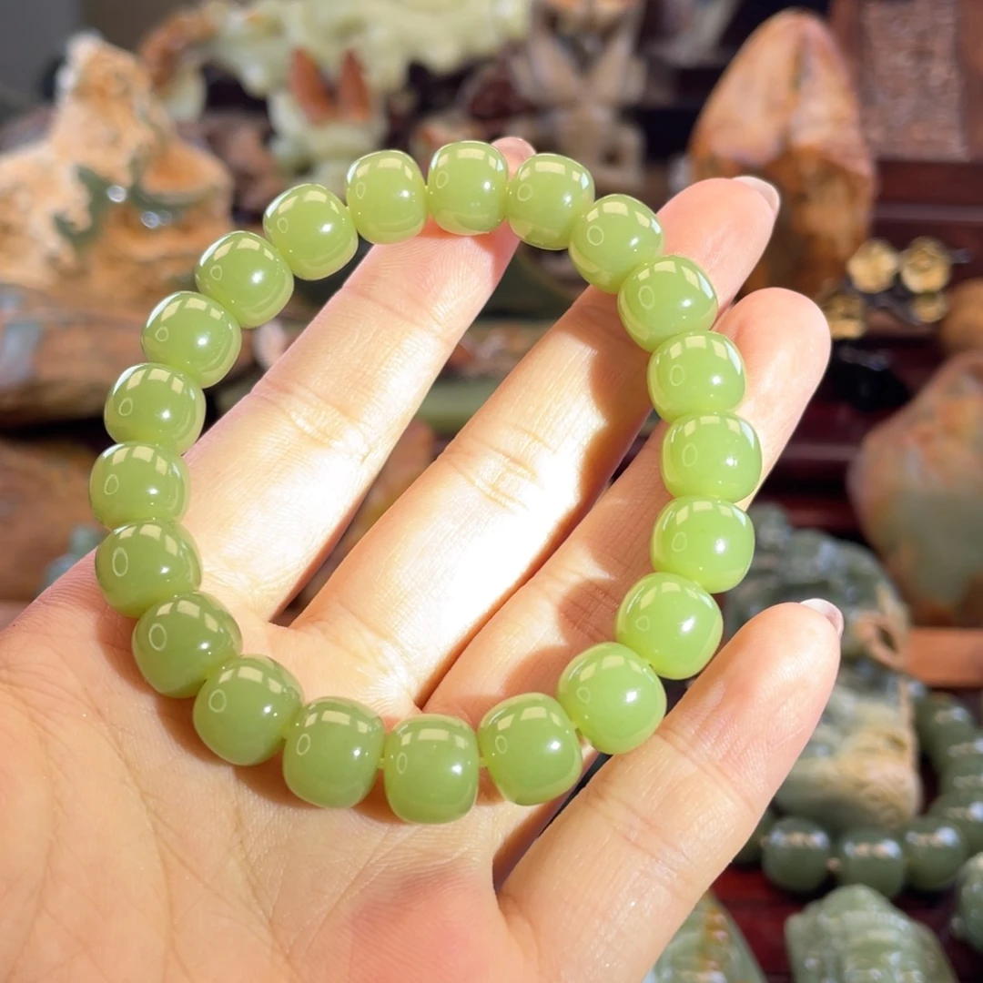 用***3岫岩河磨玉（透闪石质玉）未镶嵌手串