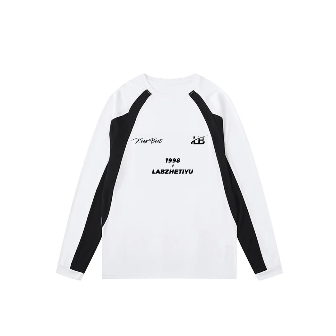 美式复古撞色篮球训练健身跑步运动秋季宽松速干透气长袖t恤男士