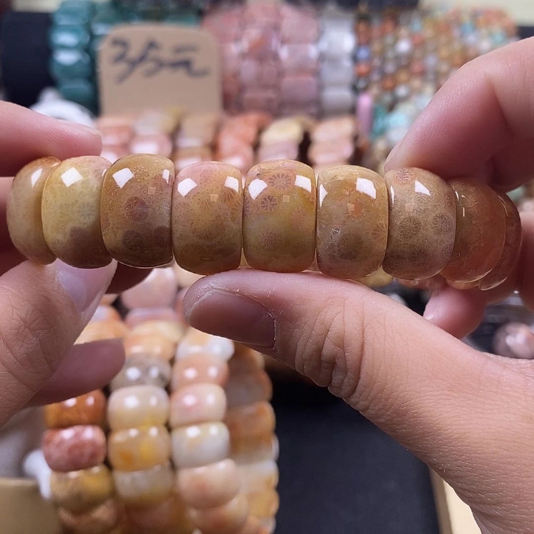 硅化珊瑚（珊瑚玉）未镶嵌手牌 放漏 23号