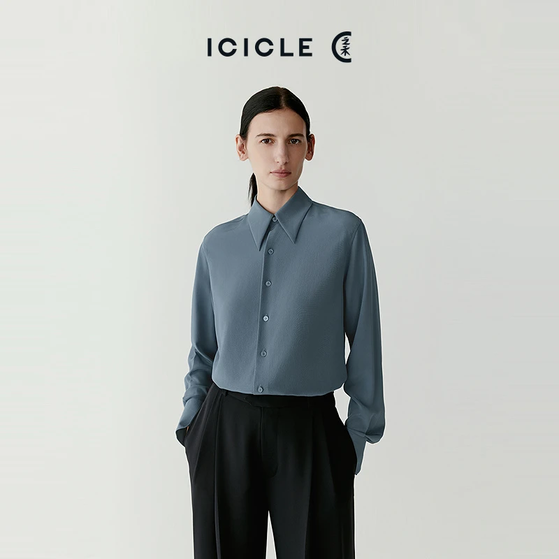 ICICLE之禾女装真丝双绉长袖衬衫1333