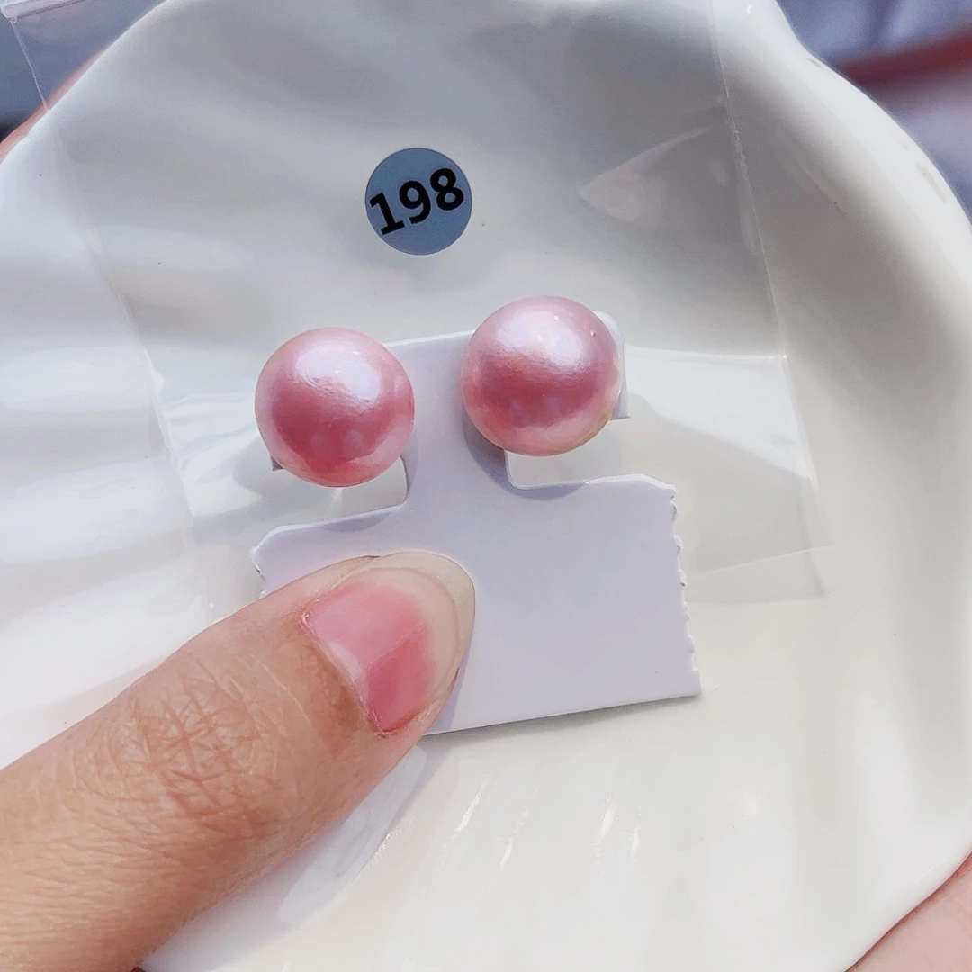 耳饰银S925镶嵌拼合珍珠（马贝珠）