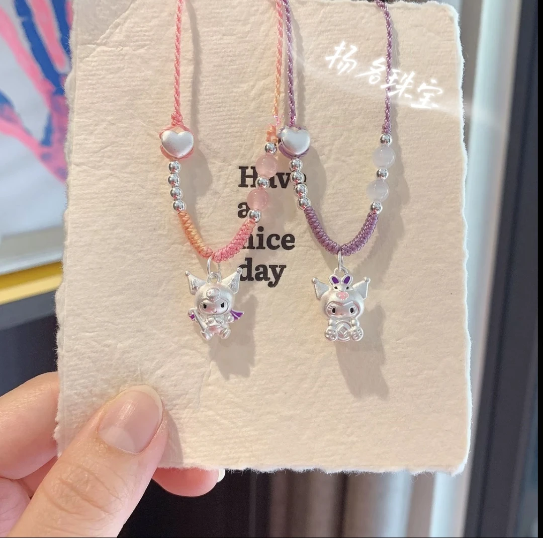 链子足银 足银999库洛米项链可爱少女心纯银送儿童闺蜜女友礼物