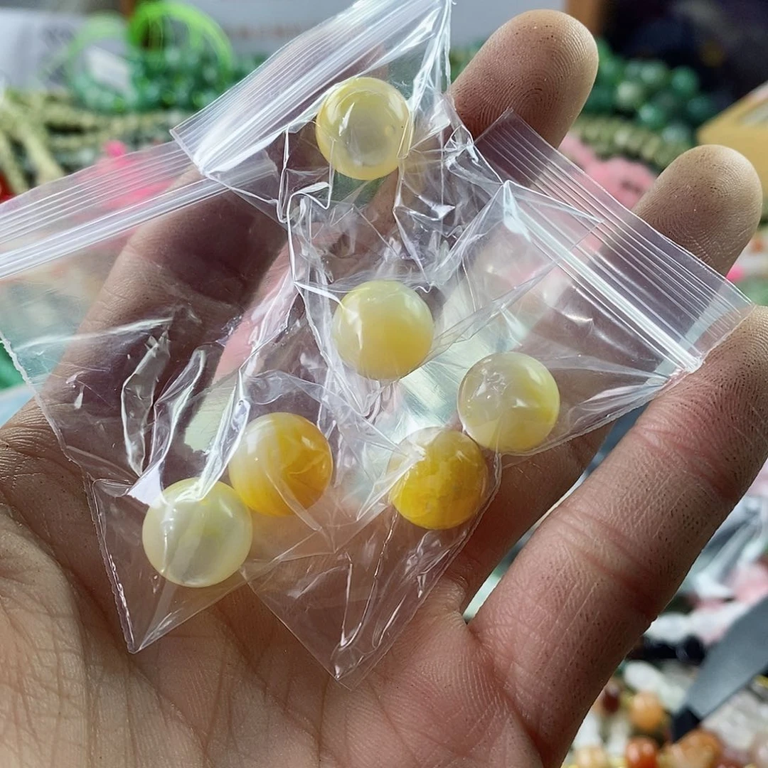 玛瑙/玉髓珠宝半成品合金两个12mm金蝶贝圆珠