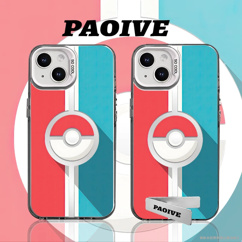 宝可梦创意适用苹果华为vivoiPhone小米三星防摔彩银手机壳