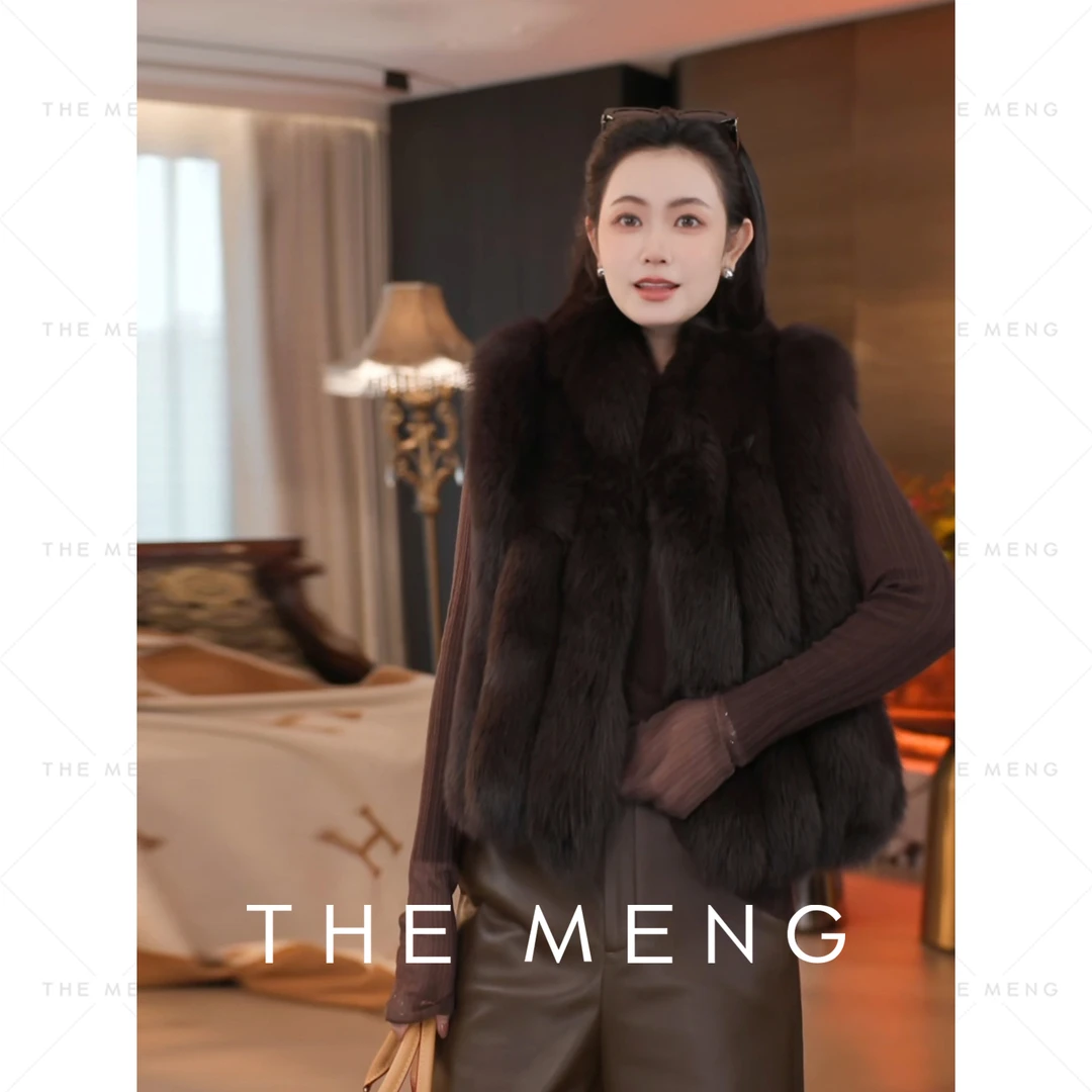 THE MENG【波士顿】狐狸毛皮一体皮草马甲#M253M1225