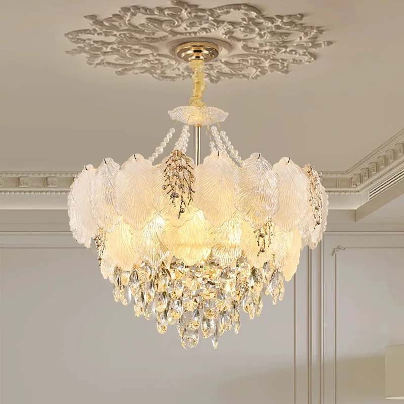 法式轻奢大气客厅吊灯奶油风卧室水晶吊灯现代简约高级感餐厅灯具