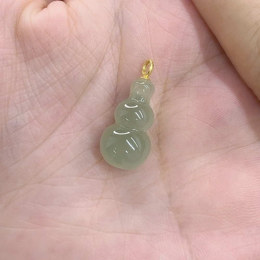 和田玉18K金镶嵌颈饰?****?
