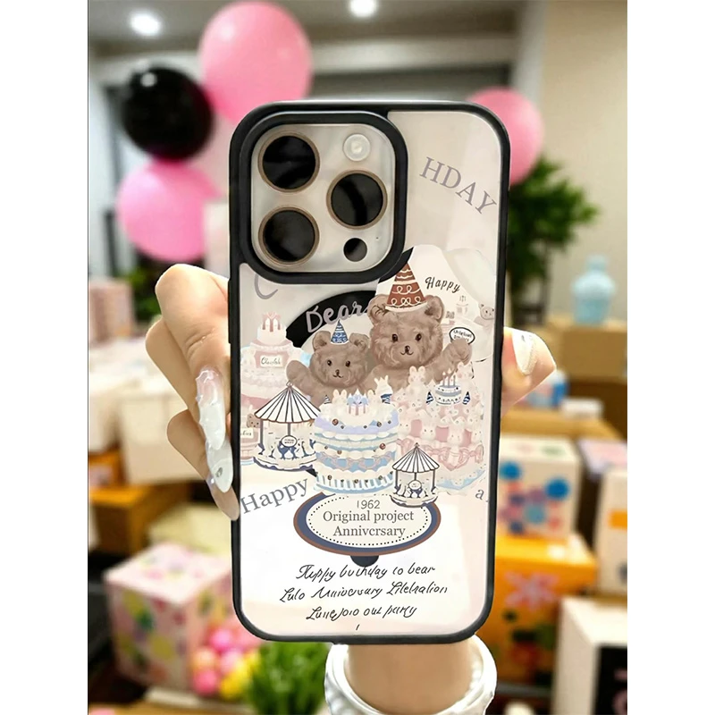 欧克里里生日蛋糕熊适用苹果16/17promax磁吸手机壳15/14/1312/11